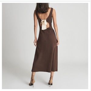 REISS
Brown Alyssa Cotton Blend Midi Dress